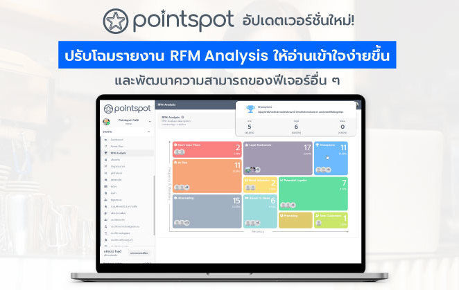 Pointspot อัปเดตเวอร์ชั่นใหม่! ปรับโฉมรายงาน RFM Analysis ให้อ่านเข้าใจง่ายขึ้น และพัฒนาฟีเจอร์อื่น ๆ อีกมากมาย